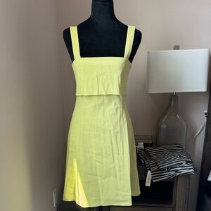 Theory Lemon Square-Neck Mini Dress